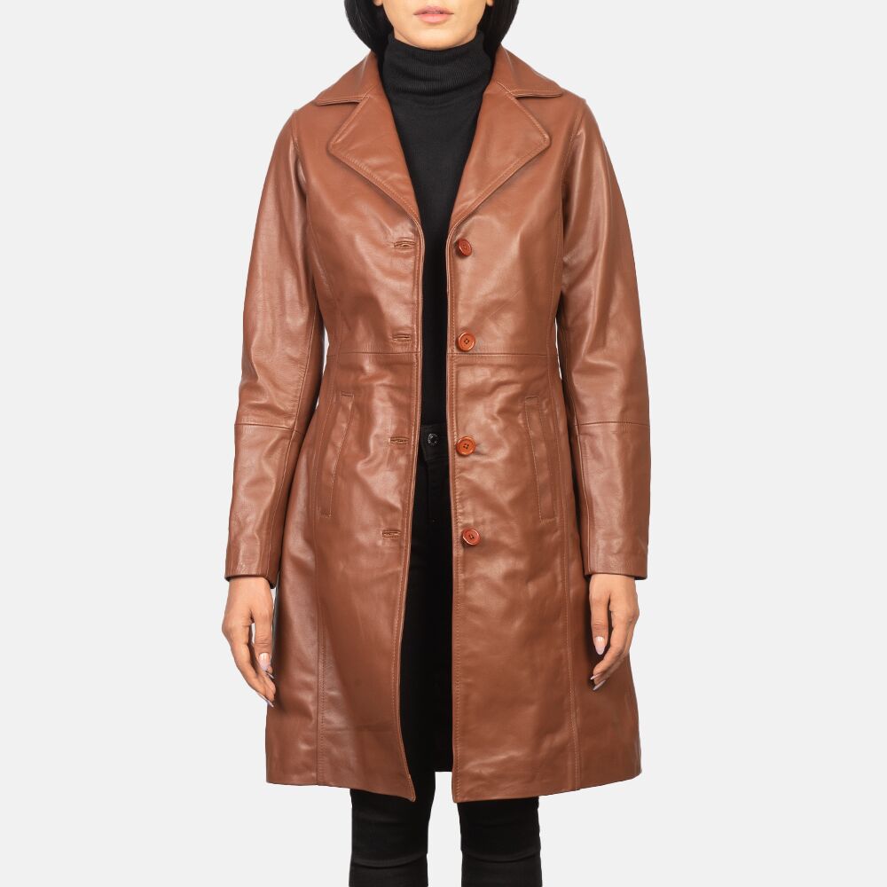 Alexis Brown Single Breasted Leather Coat