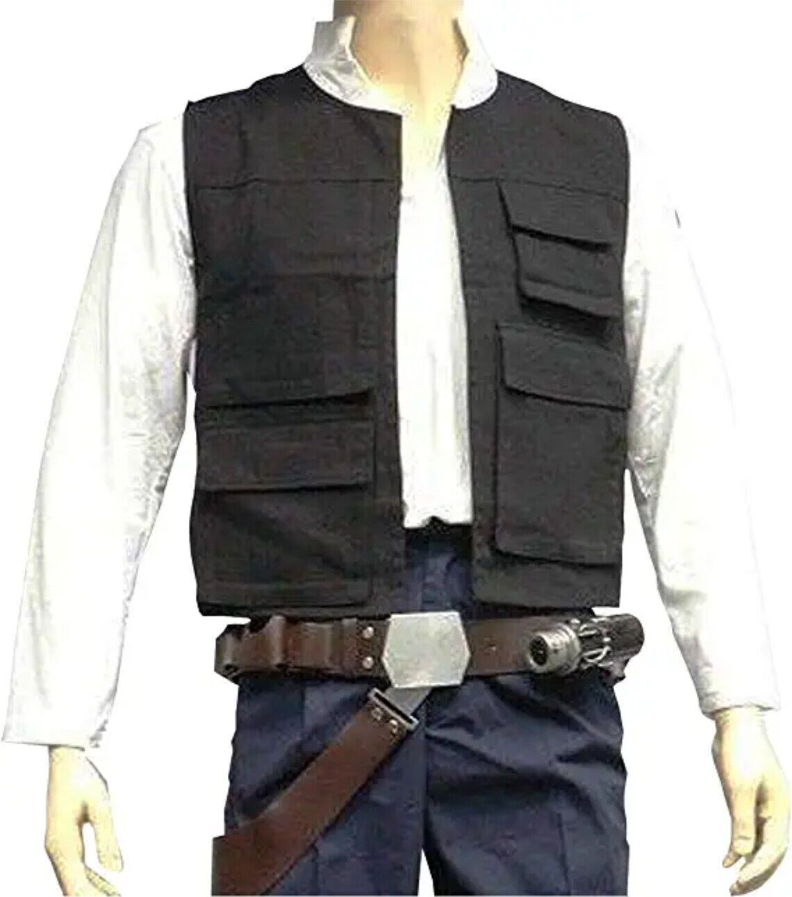 Han Solo Black ANH Vest Costume Cosplay Harrison Ford Movie