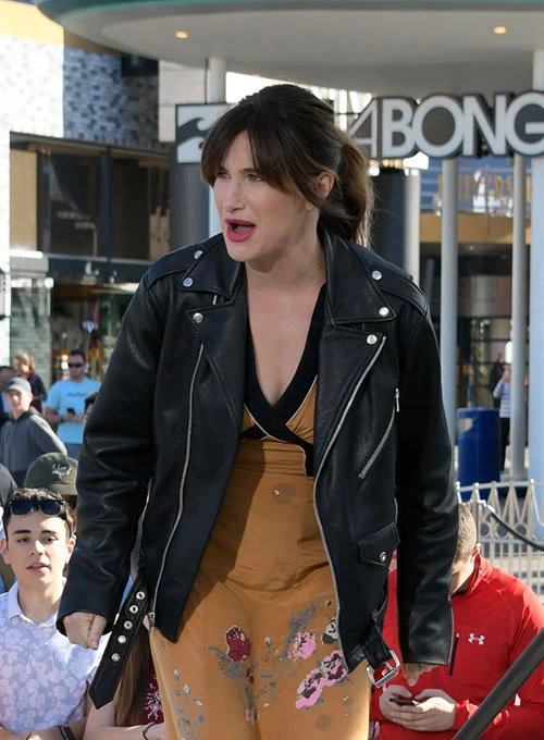 KATHRYN HAHN LEATHER JACKET