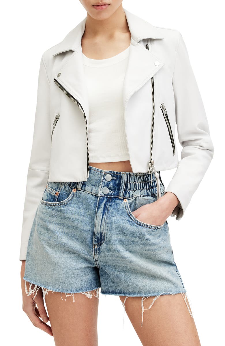 Dalby Crop Leather Moto Jacket